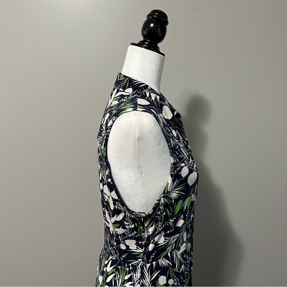 Hobbs London Nadia Sleeveless Jersey Dress Floral Leaf Navy Pattern - Picture 9 of 16